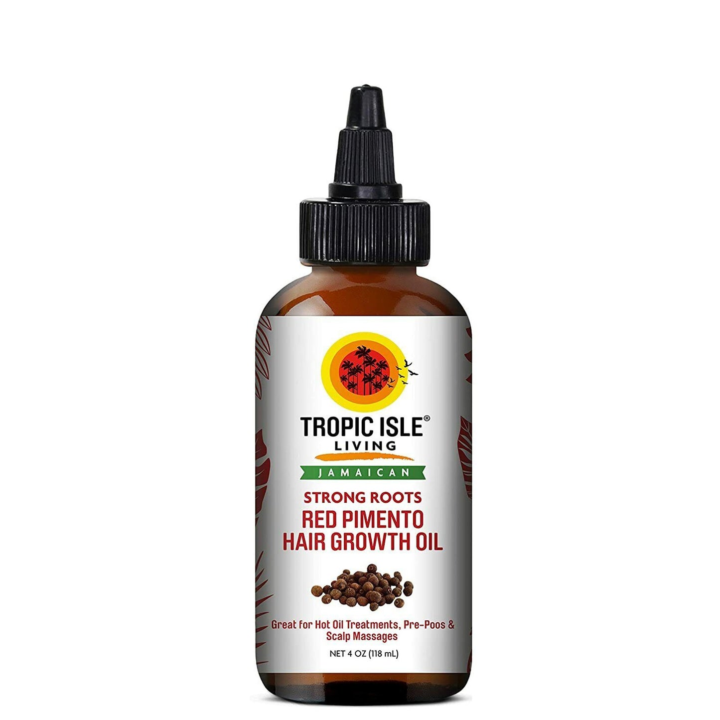 Tropic Isle Living Jamaican STRONG ROOTS RED PIMENTO HAIR GROWTH OIL, 4OZ
