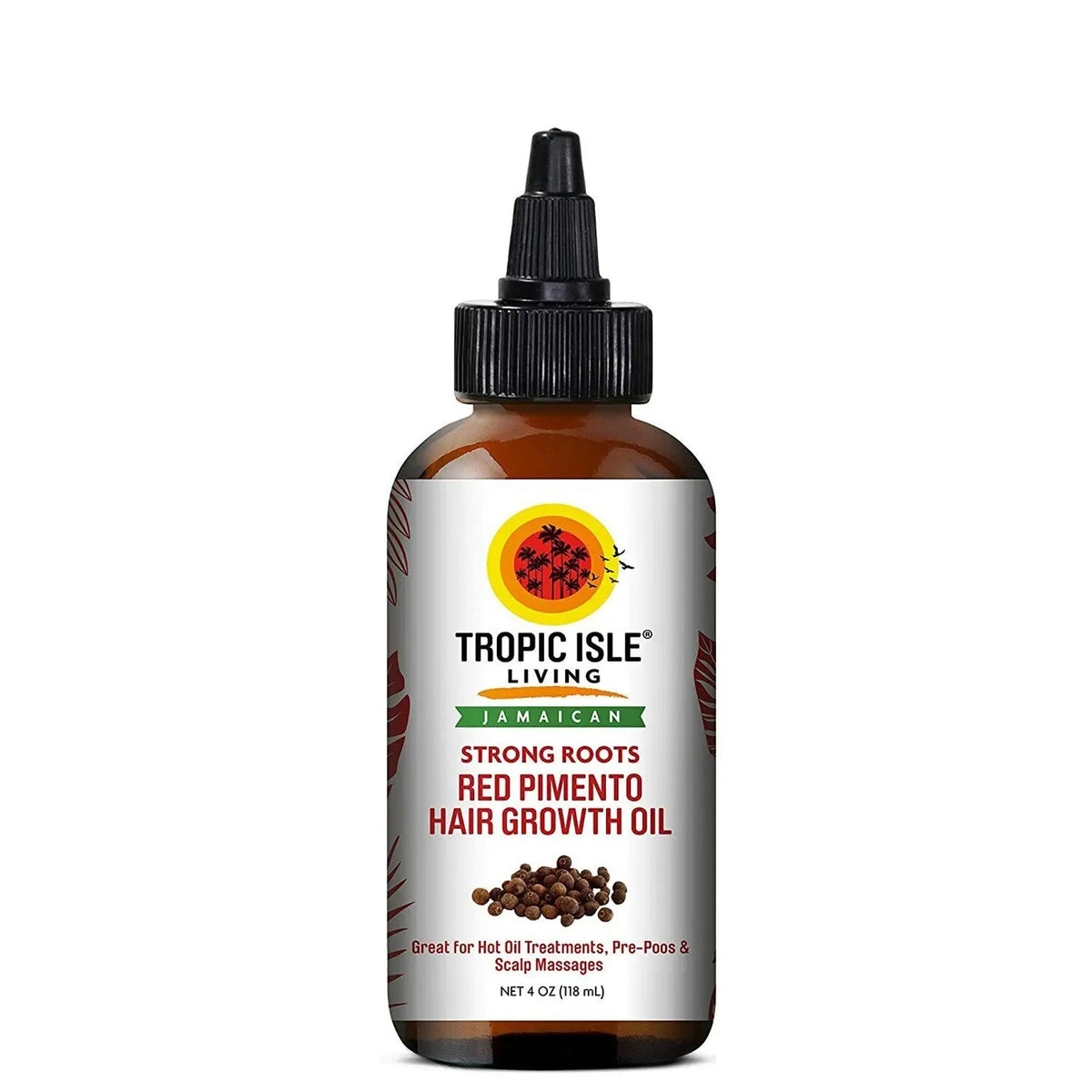 Tropic Isle Living Strong Roots Red Pimento Hair Growth Oil 4 fl oz applicator bottle