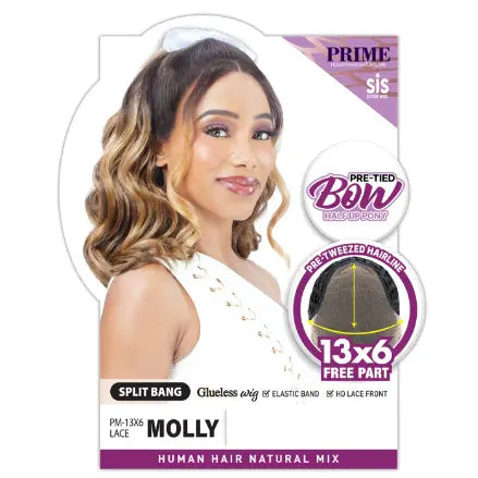 Zury Sis Molly card showing split bangs and 13x6 lace