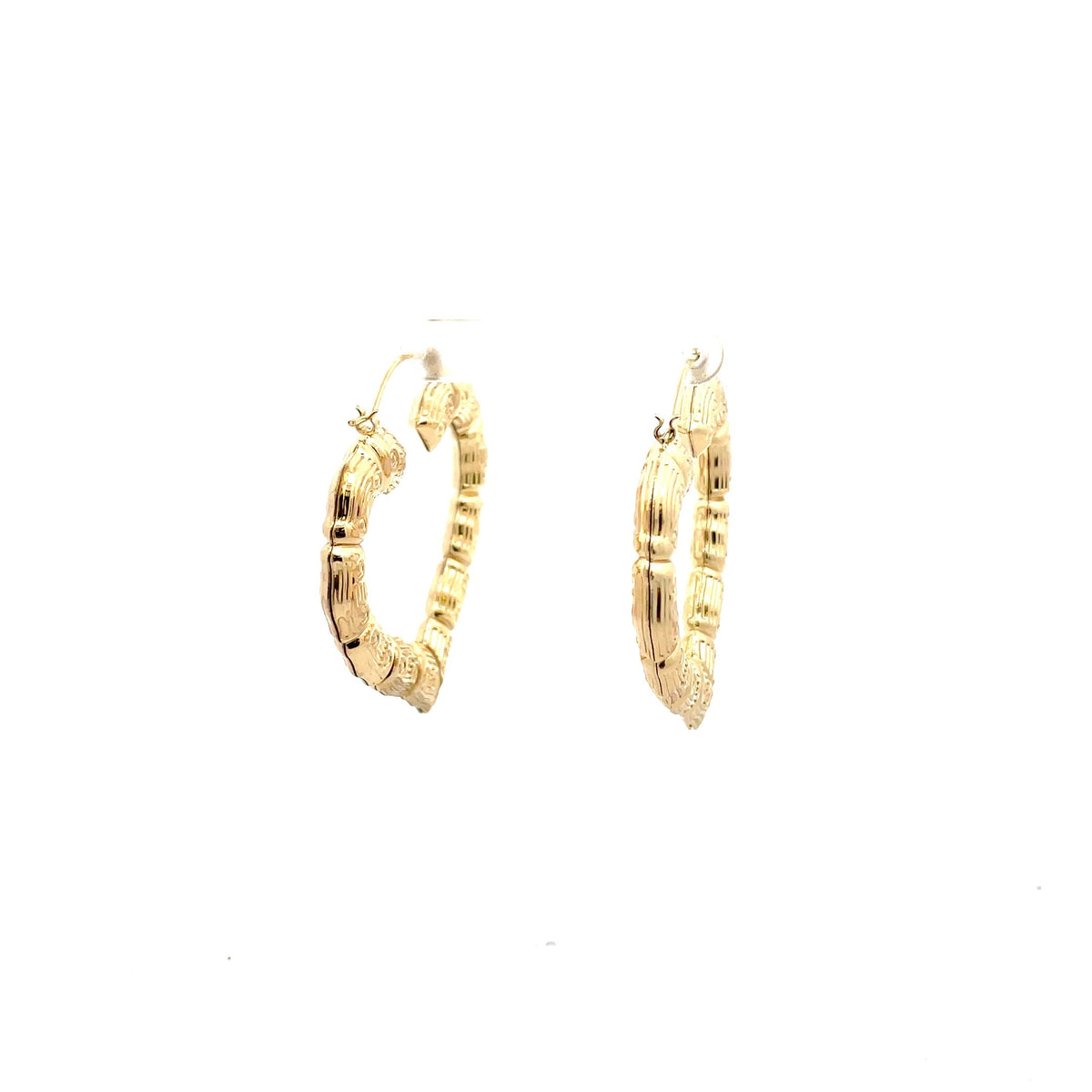 Bamboo Heart Gold Earrings - 04 The One Jewelry