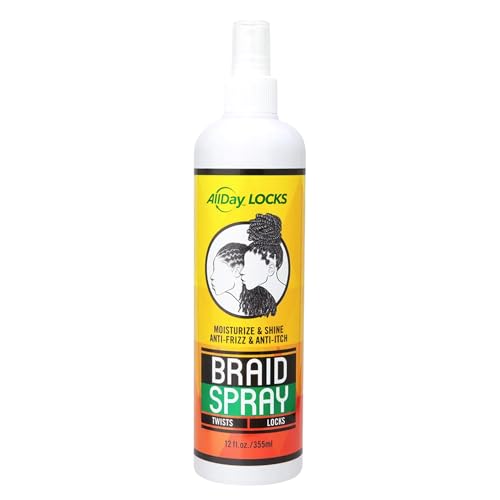 AllDay Locks Braid Oil - Spray On Hair Oil for Braid & Scalp Care, for Men and Women, Moisturizing and Strengthening Treatment, Hair Oil for Dry Scalp and Tension Relief - 8 oz Bottle|B0B3Q95K2D