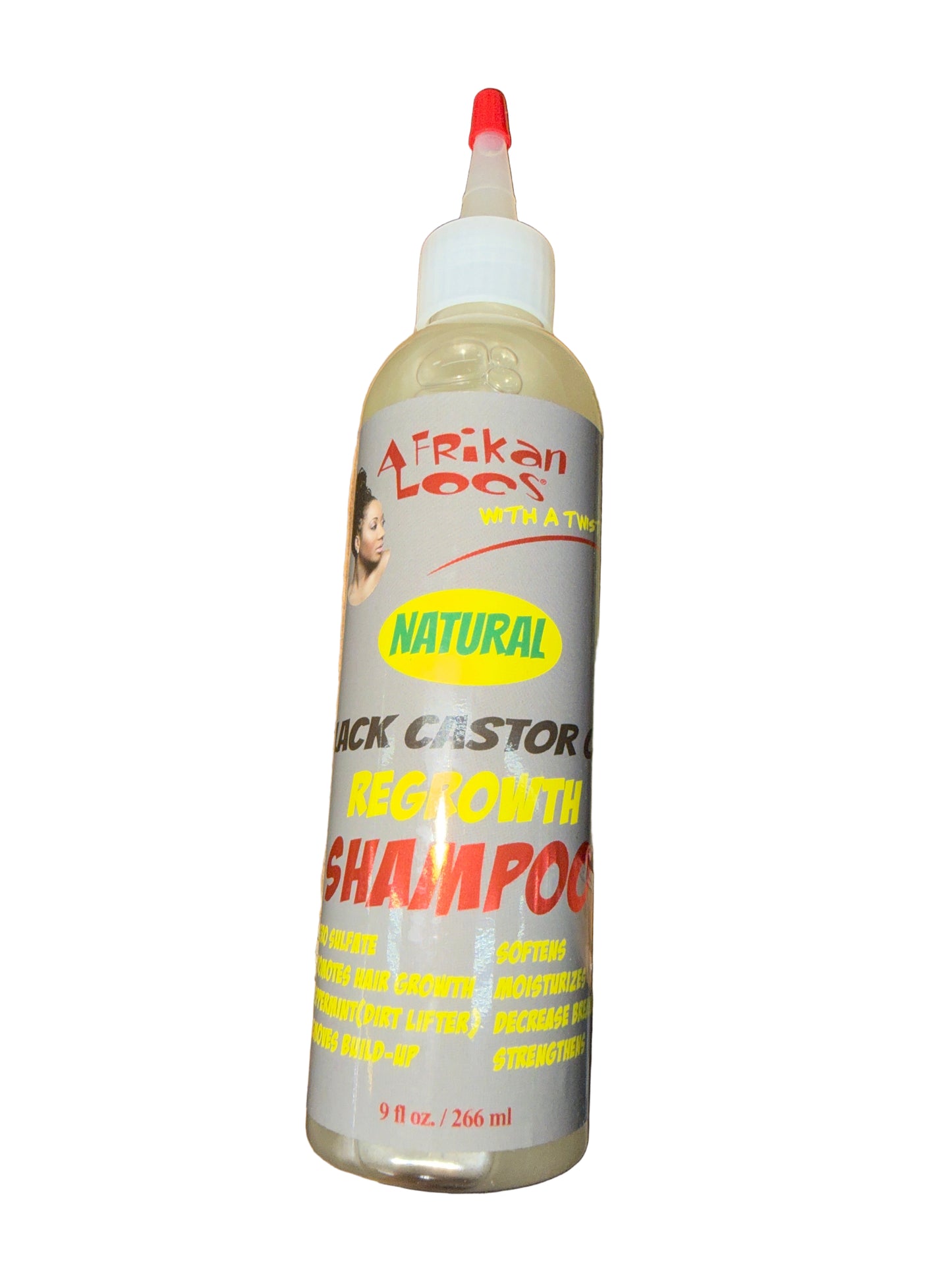 Afrikan Locs Natural Black Castor Oil Regrowth Shampoo, 9 oz