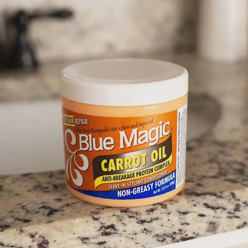 Blue Magic Carrot Oil Leave-In Styling Conditioner | Strength & Shine – 12 oz Blue Magic