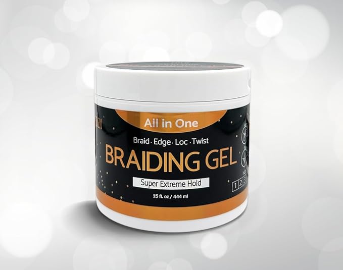 Eden All-in-One Braiding Gel Super Extreme Hold – 15 oz jar angled view