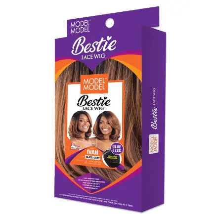 Model Model Bestie Ivan Glueless 5-Inch Deep Lace Part Wig — front of the Ivan wig package