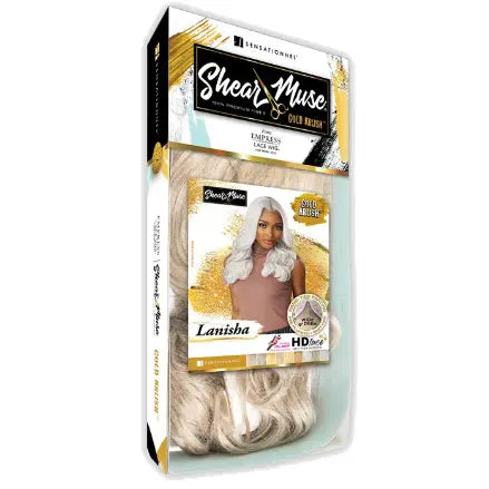 Sensationnel Shear Muse Gold Krush Glueless Wide 5" Deep Pre-Plucked HD Lace Front Wig - LANISHA Sensationnel
