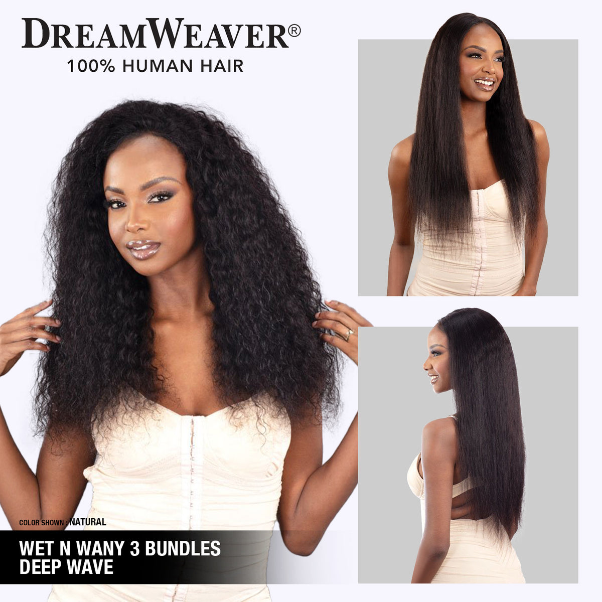 Model Model Virgin Human Hair Weave Dream Weaver Wet n Wavy 3 Bundles Deep Wave