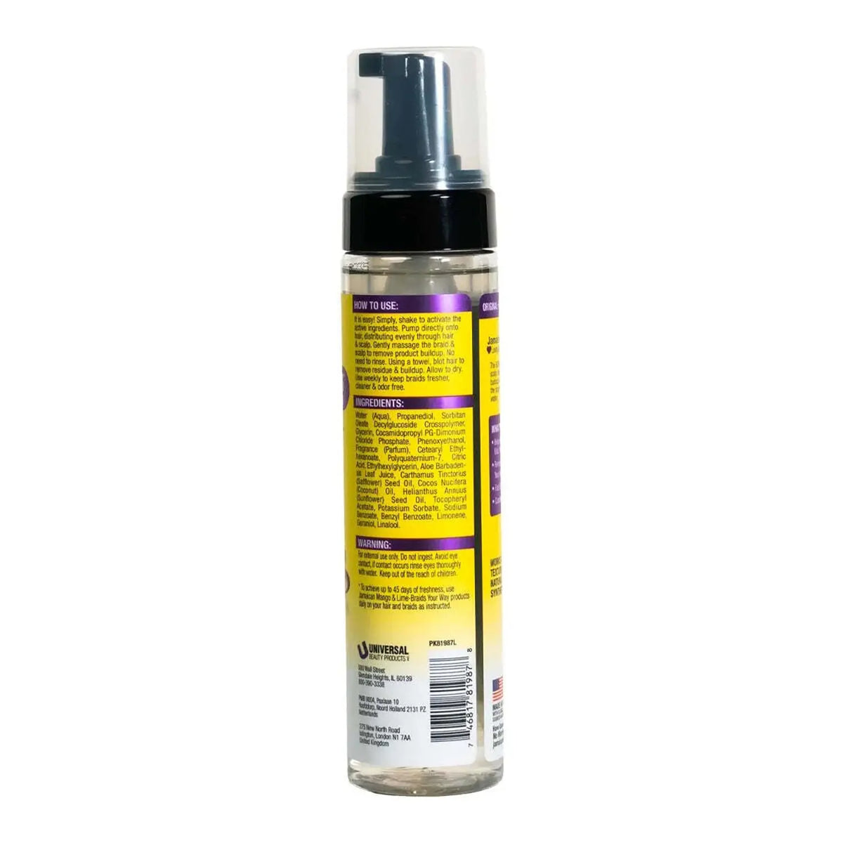 Jamaican Mango & Lime Boho Braid Wash — back label