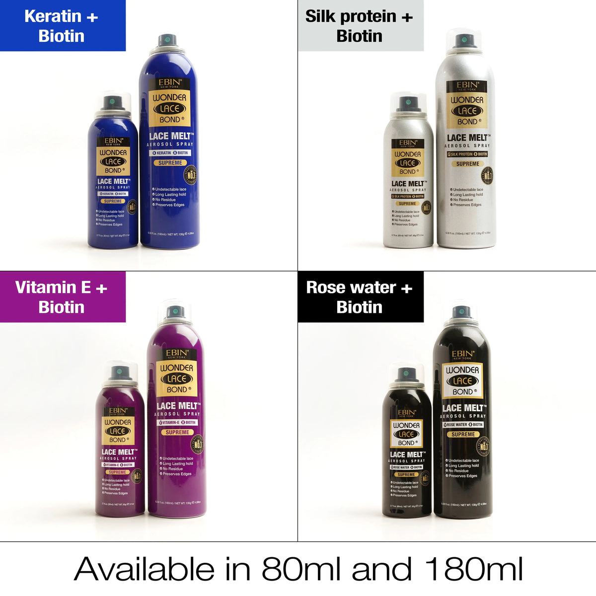 WONDER LACE BOND LACE MELT AEROSOL SPRAY- SILK PROTEIN - EBIN NEW YORK