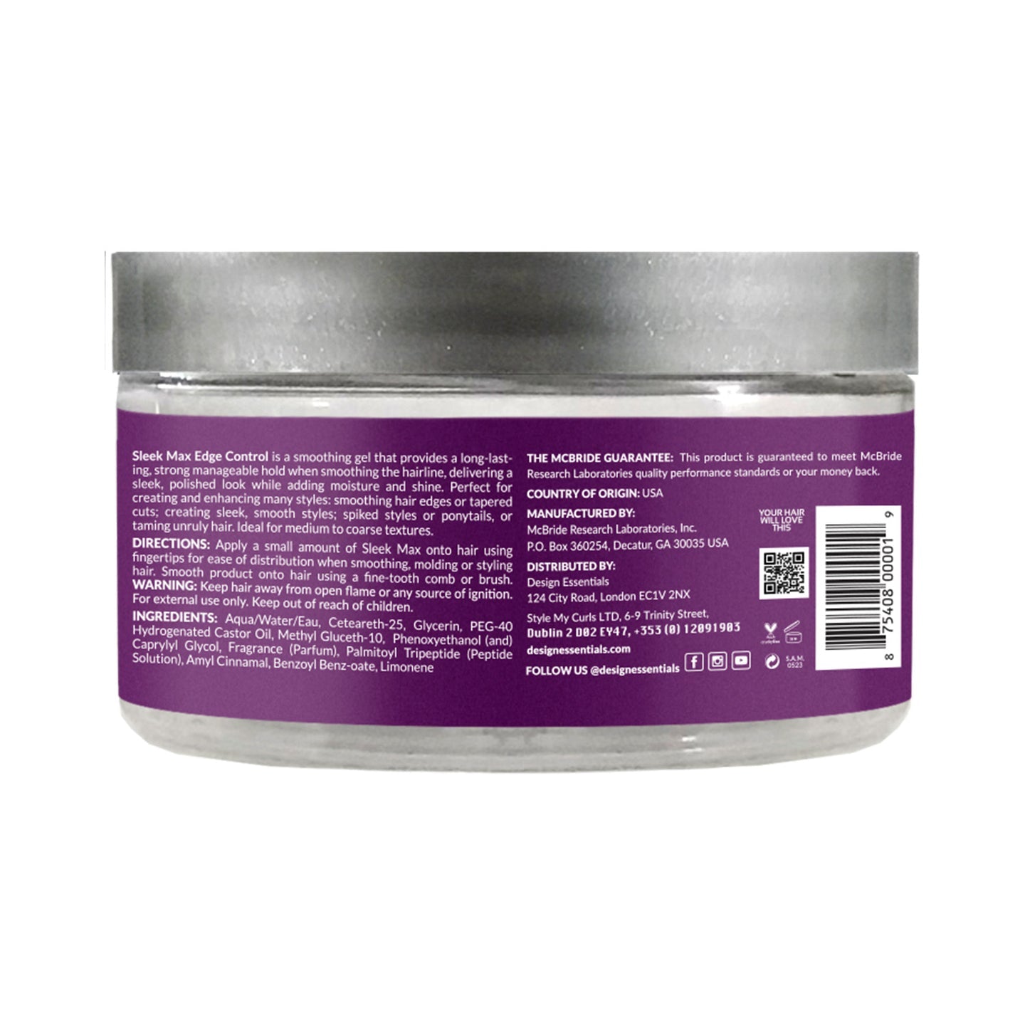 DESIGN ESSENTIALS Sleek MAX Edge Control, 3.7 oz