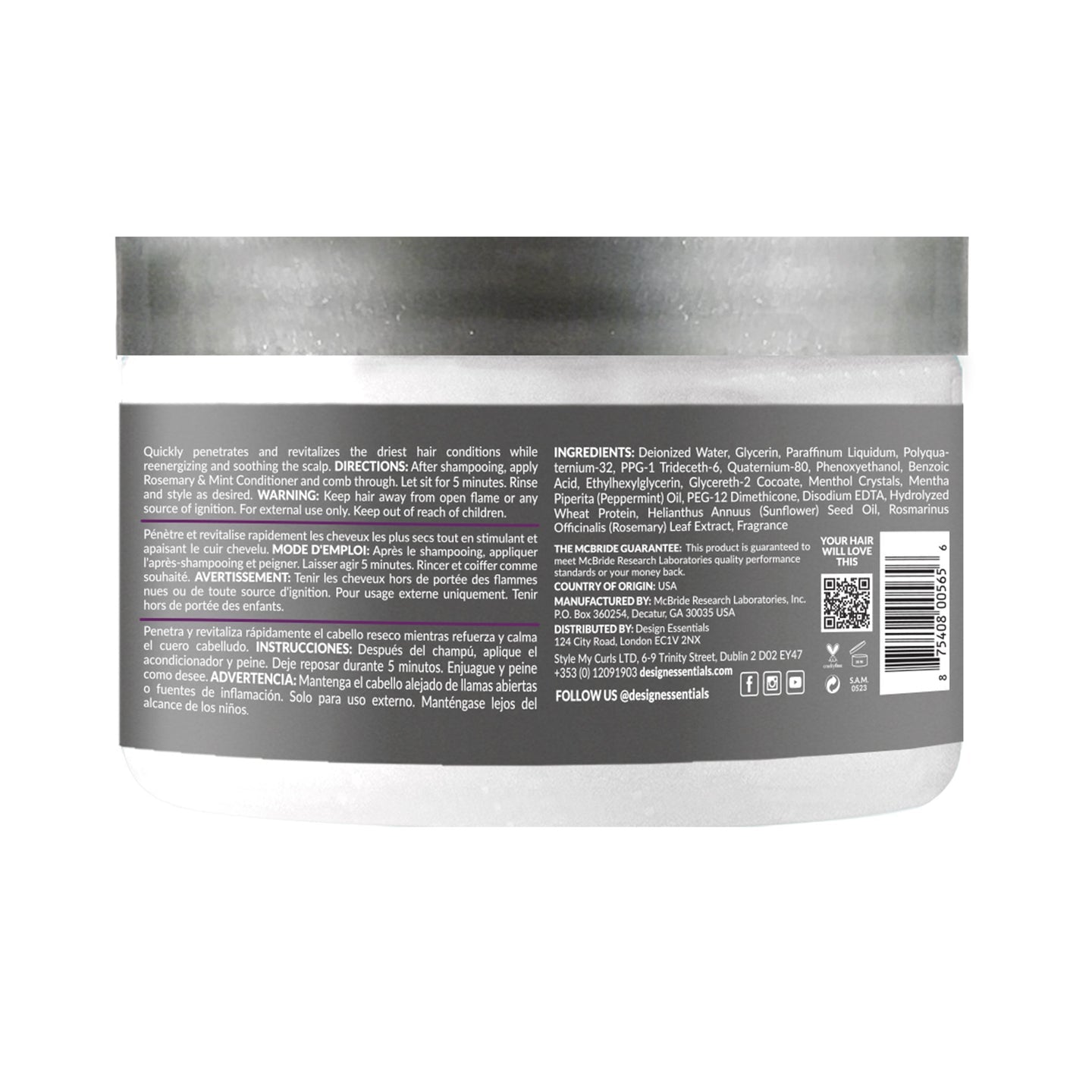 DESIGN ESSENTIALS Rosemary & Mint Stimulating Super Moisturizing Conditioner, 11 oz