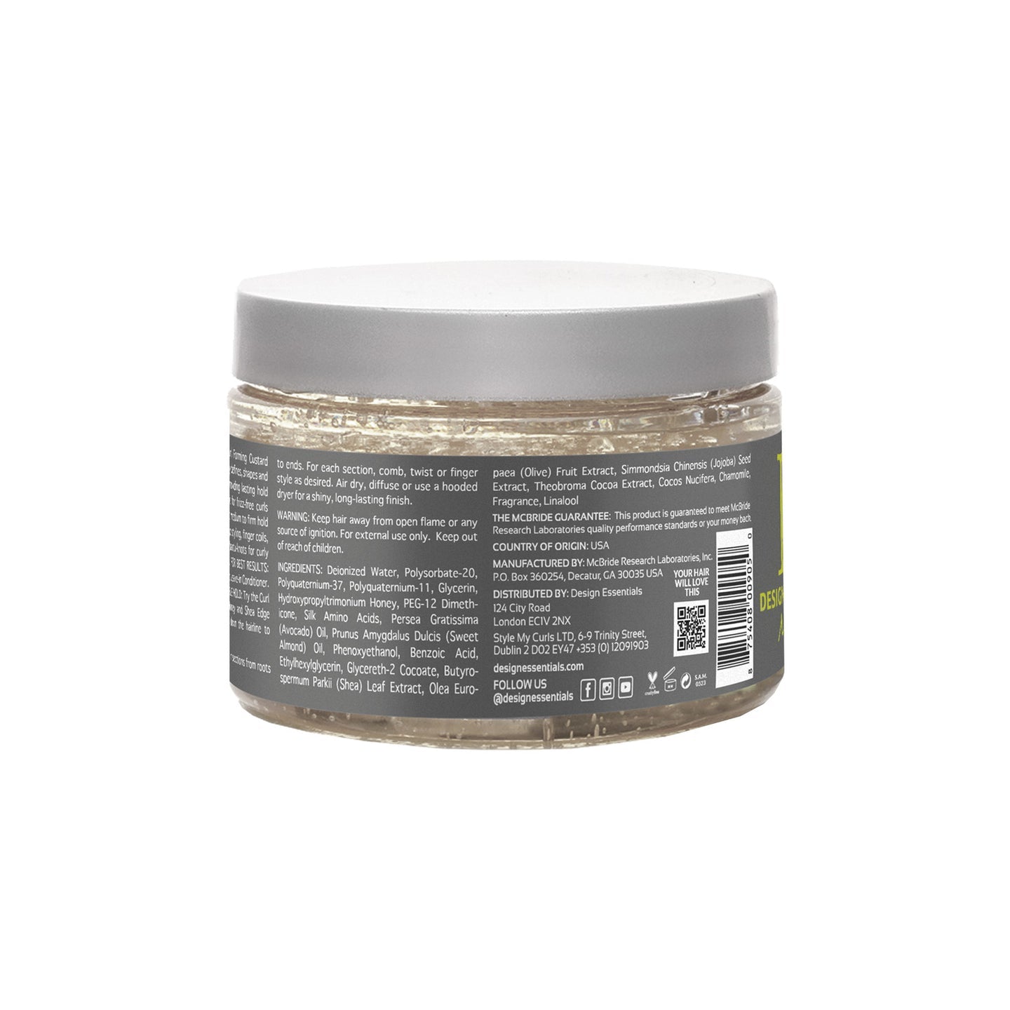 Design Essentials Natural Hair Almond & Avocado Honey Curl Forming Custard, 12 oz