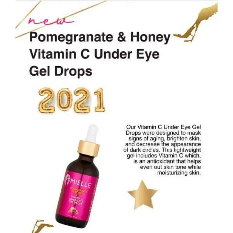 Mielle Organics Pomegranate & Honey Vitamin C Under Eye Gel Drops 2 oz Ultimate Beauty Supply