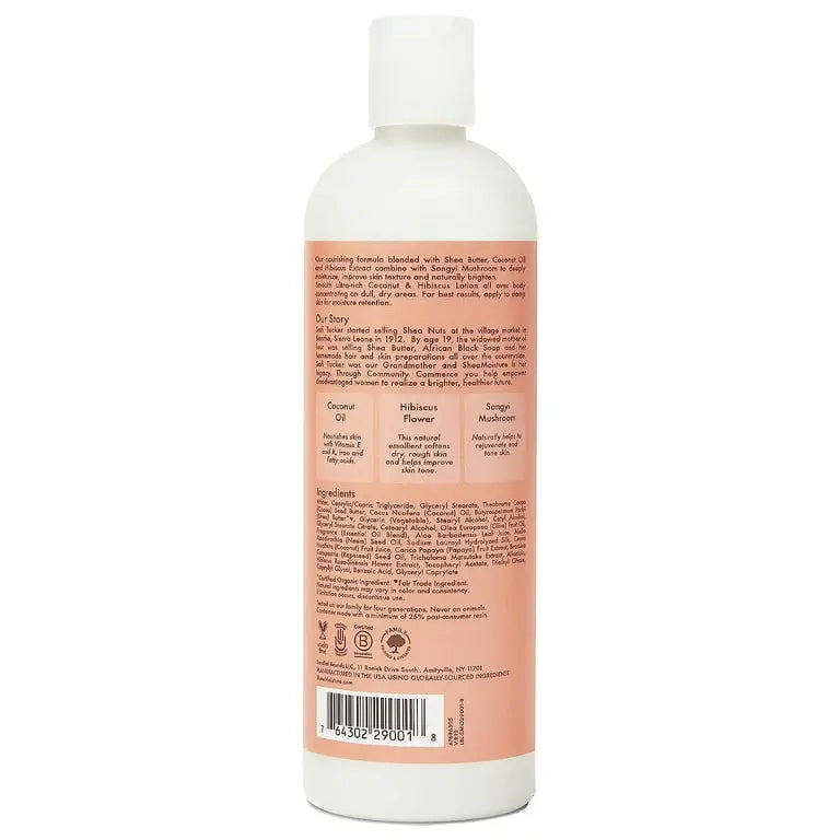SheaMoisture Coconut and Hibiscus Illuminating Body Lotion for Dull, Dry Skin, 13 oz Ultimate Beauty Supply