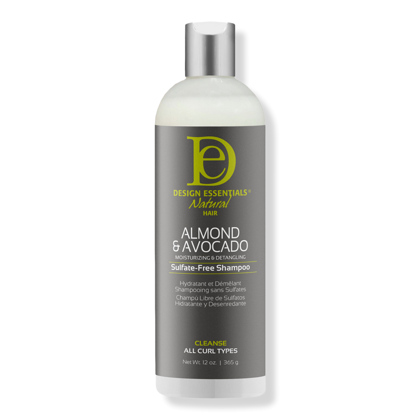Design Essentials Almond & Avocado Moisturizing & Detangling Sulfate-Free Shampoo, 12 oz