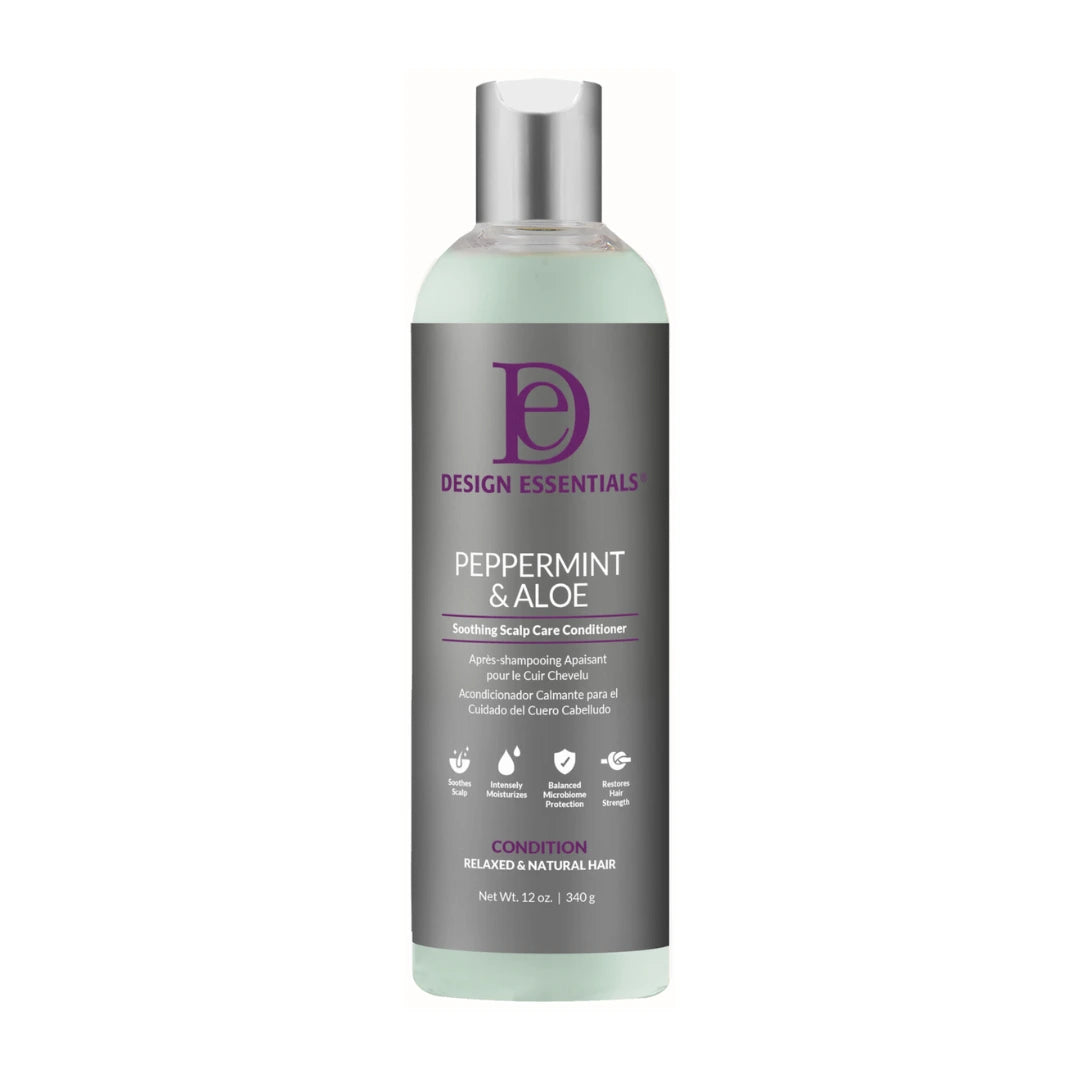 DESIGN ESSENTIALS PEPPERMINT & ALOE SCALP CARE CONDITIONER | SOOTHING RELIEF – 12 OZ