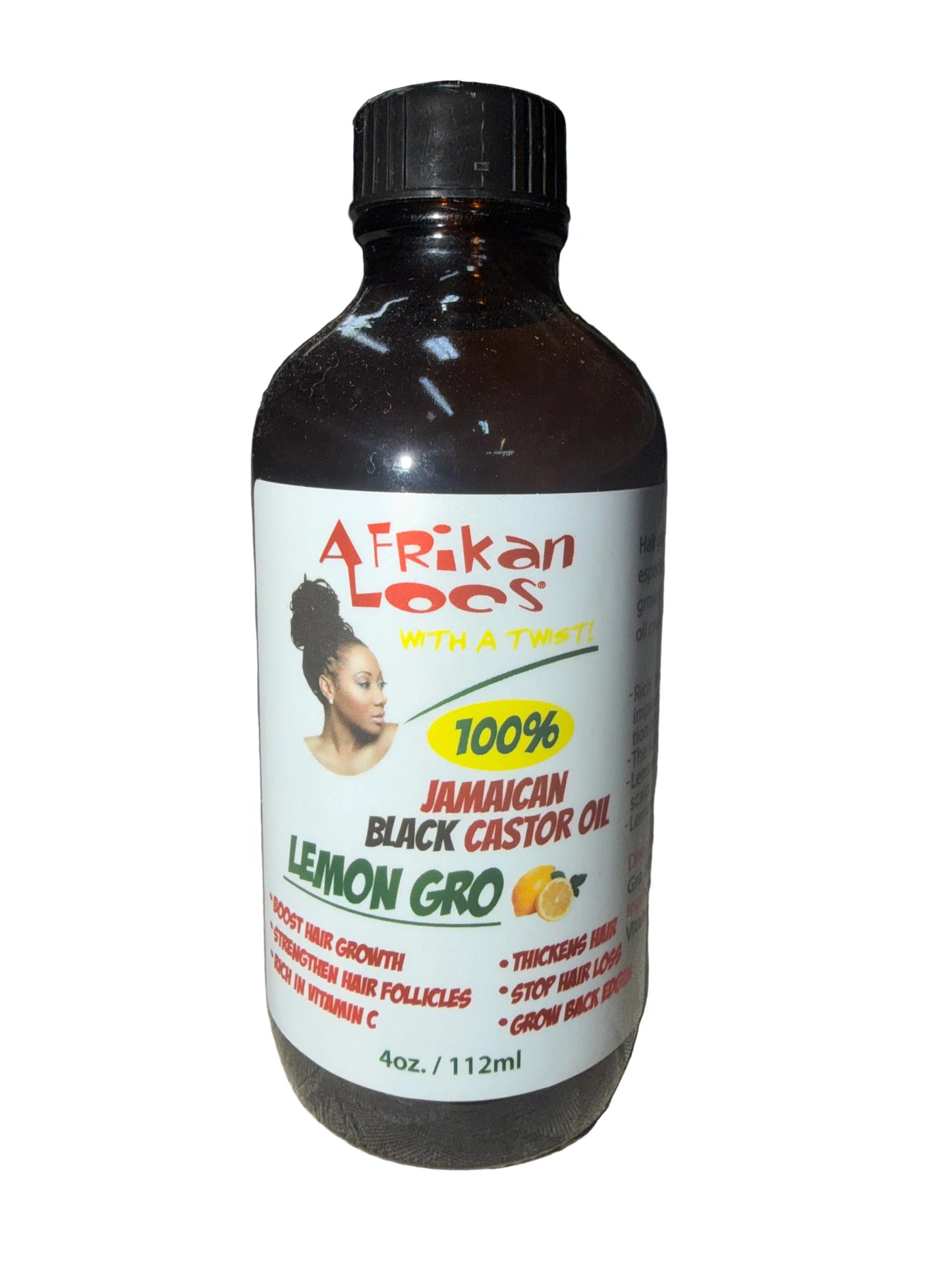 Afrikan Locs 100% Jamaican Black Castor Oil Lemon Gro, 4 oz Ultimate Beauty Supply