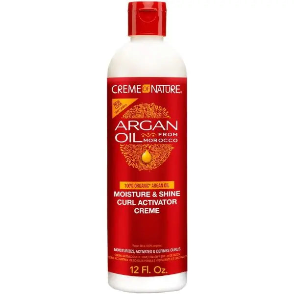Creme of Nature Argan Oil Moisture & Shine Curl Activator Creme — front of the product bottle