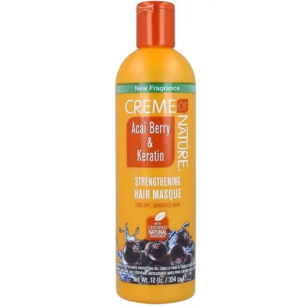 Creme Of Nature Acai Berry & Keratin Strengthening Hair Masque, 12 oz Ultimate Beauty Supply