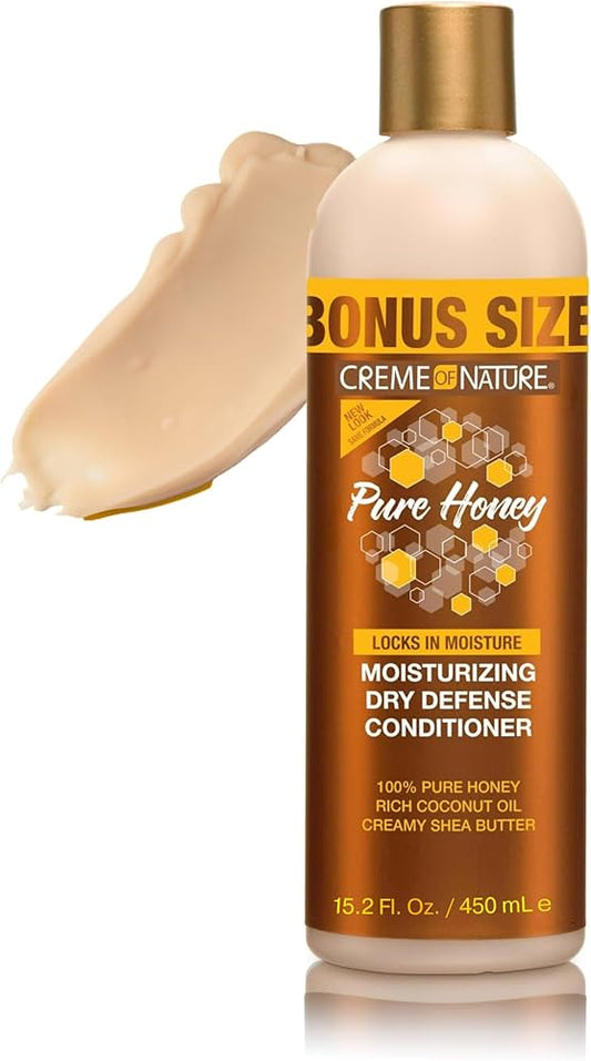 Creme of Nature Pure Honey Moisturizing Dry Defense Conditioner Bonus Size 15.2 oz
