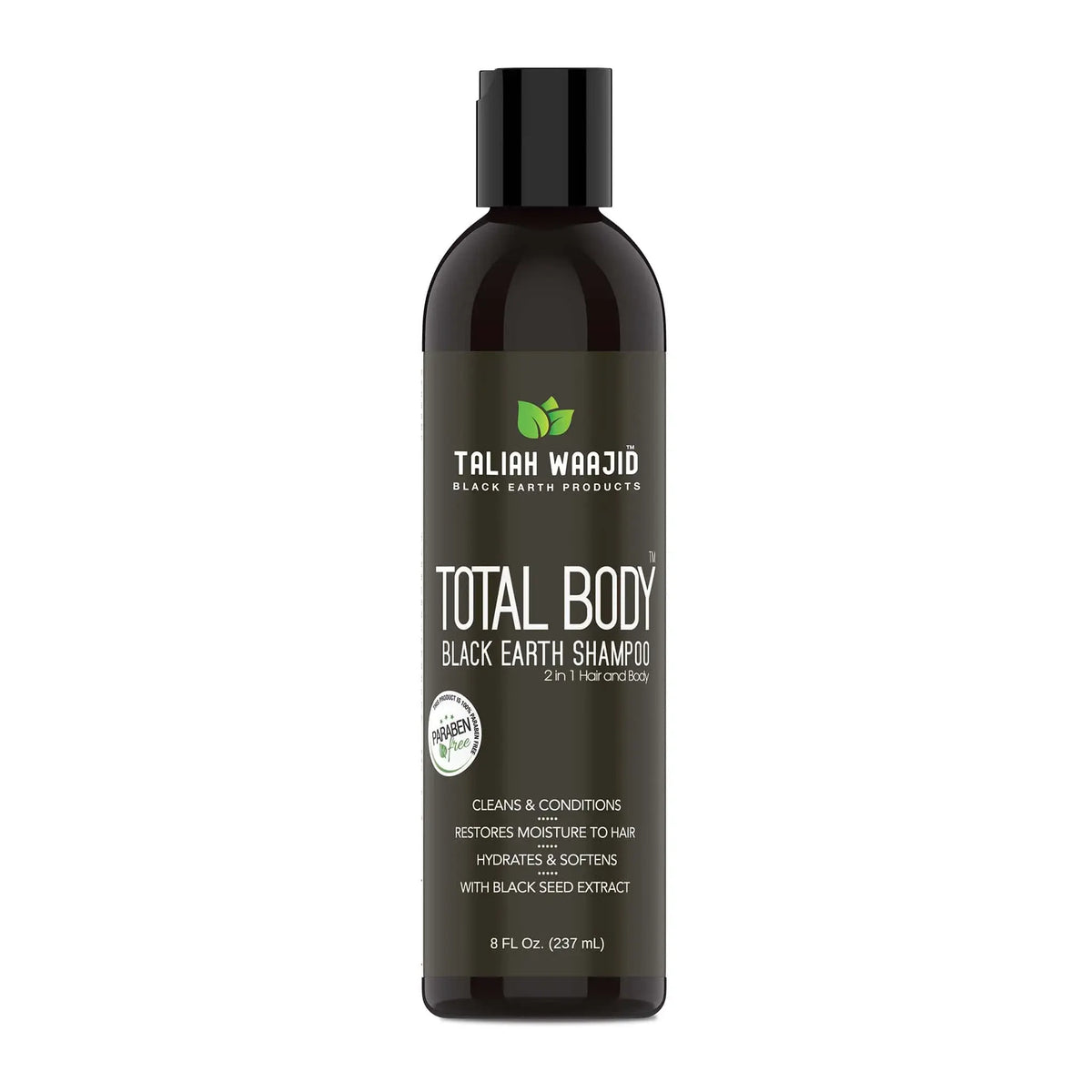 Taliah Waajid Total Body Black Earth Shampoo — front of the product bottle