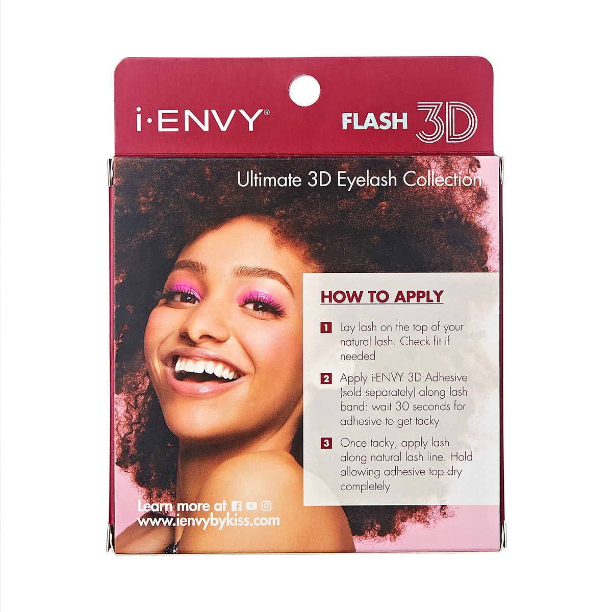 KPEIM141_extra_002 "I-ENVY 3D Strip Lashes, 3 Pairs Fluffy & Wispy Volume False Eyelashes with Clear Band, additional product view 2."