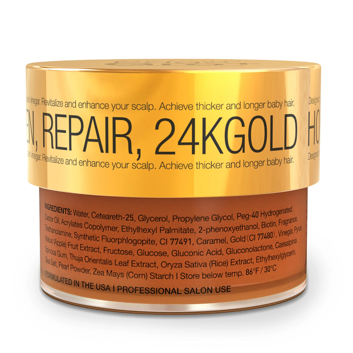 Lux Collection 24K Gold Edge Gro+ Edge Tamer 3.53 oz — ingredient label