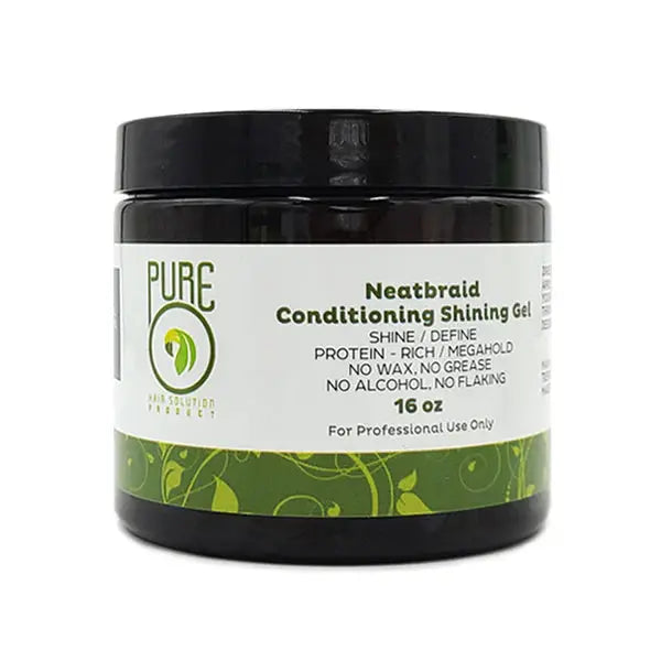 PureO Natural Hair Solution Product Neatbraid Conditioning Shining Gel 16 Oz PureO
