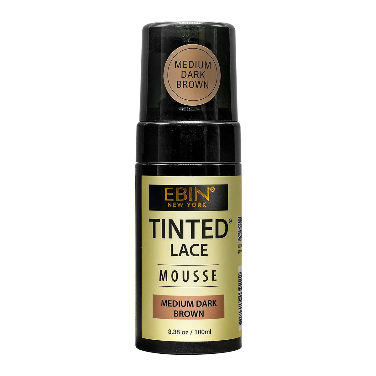 Ebin Tinted Lace Mousse, Medium Dark Brown pump bottle