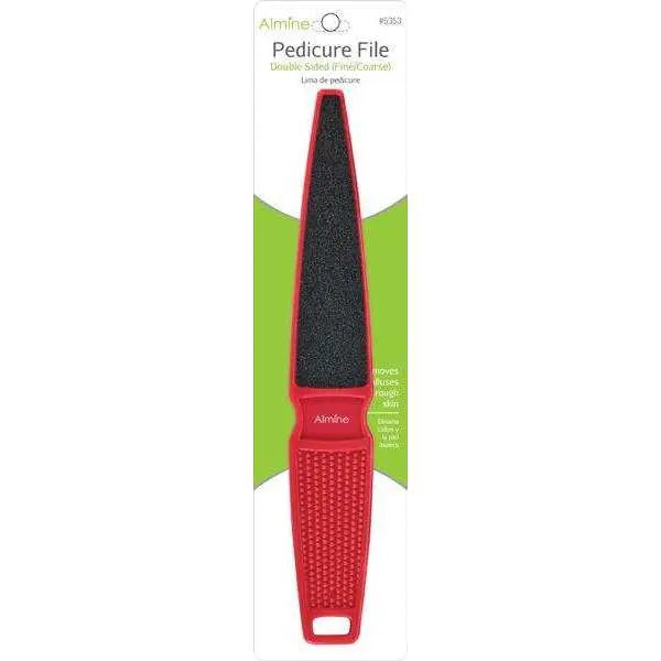 Almine long pedicure file in red with retail packaging
