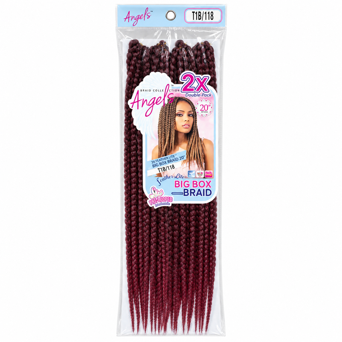 Motown Tress Angel’s Big Box Braid 20 inch T1B/118 package