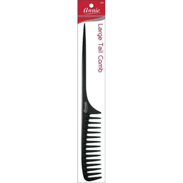 Annie Large Tail Comb #38 in black in retail packaging