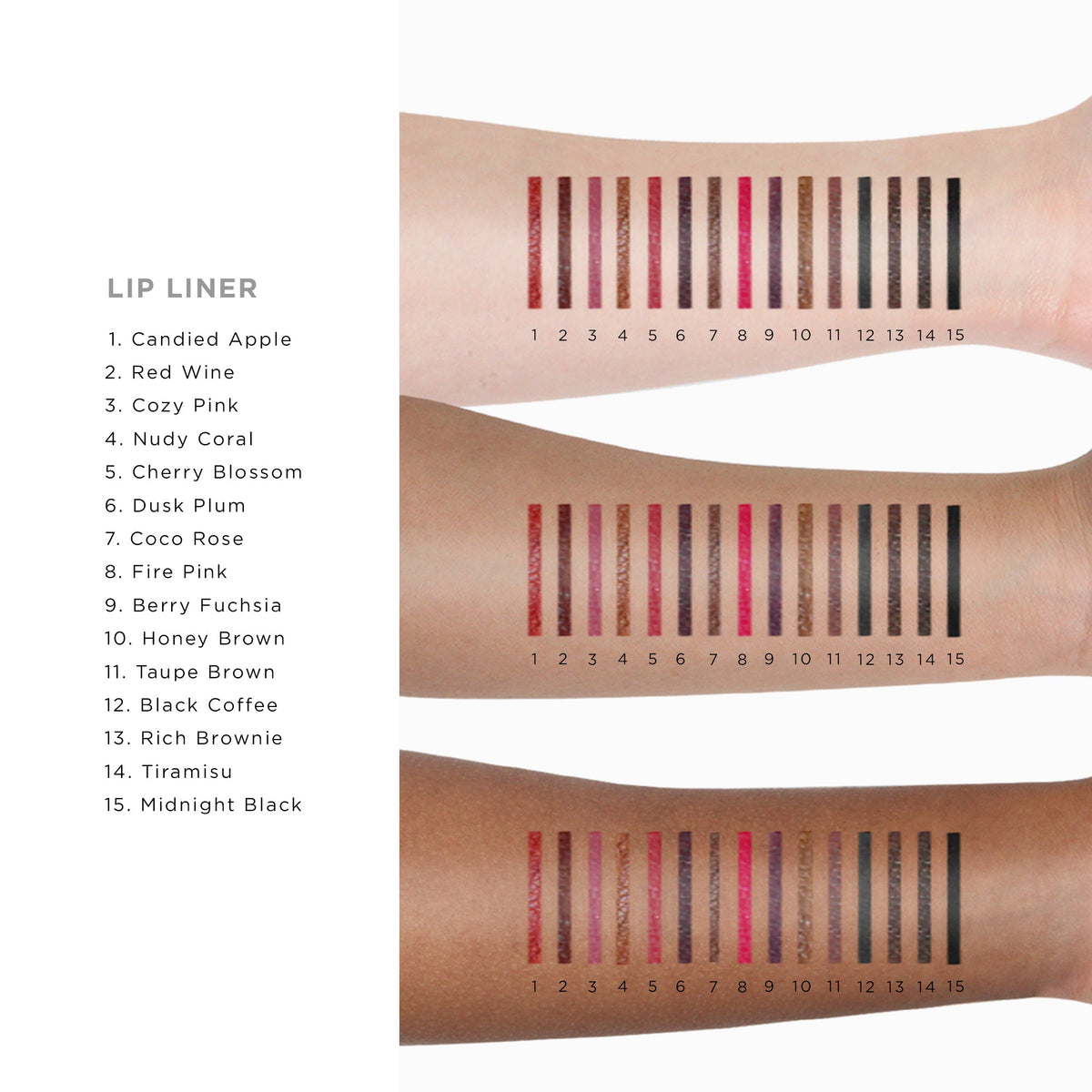Nicka K Stay Ever gel liner shade chart