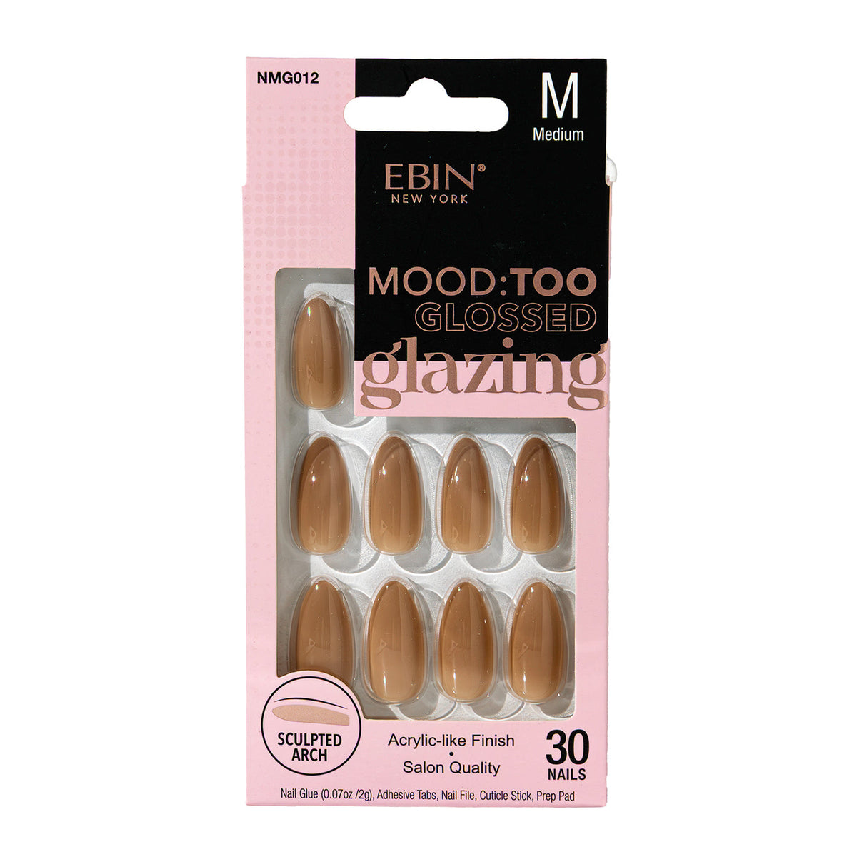 Ebin New York Mood Too Glossed Glazing Beige Delight press-on nails – NMG012