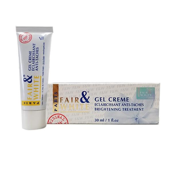 Fair & White Paris Original Brightening Gel Cream 30 ml tube and box on white background