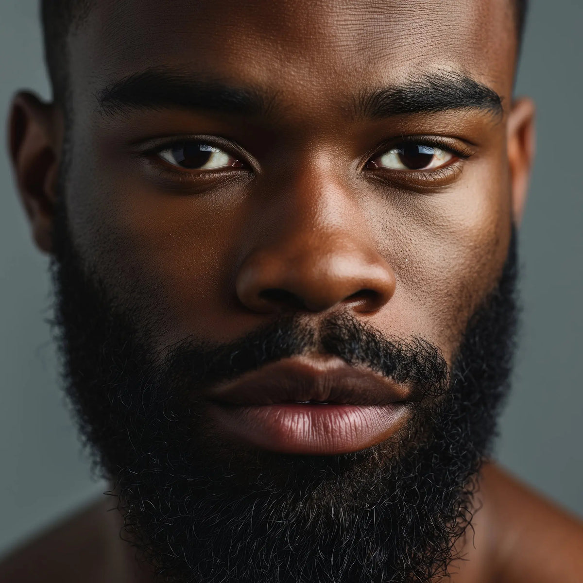 Absolute Beard Balm, shown on a model