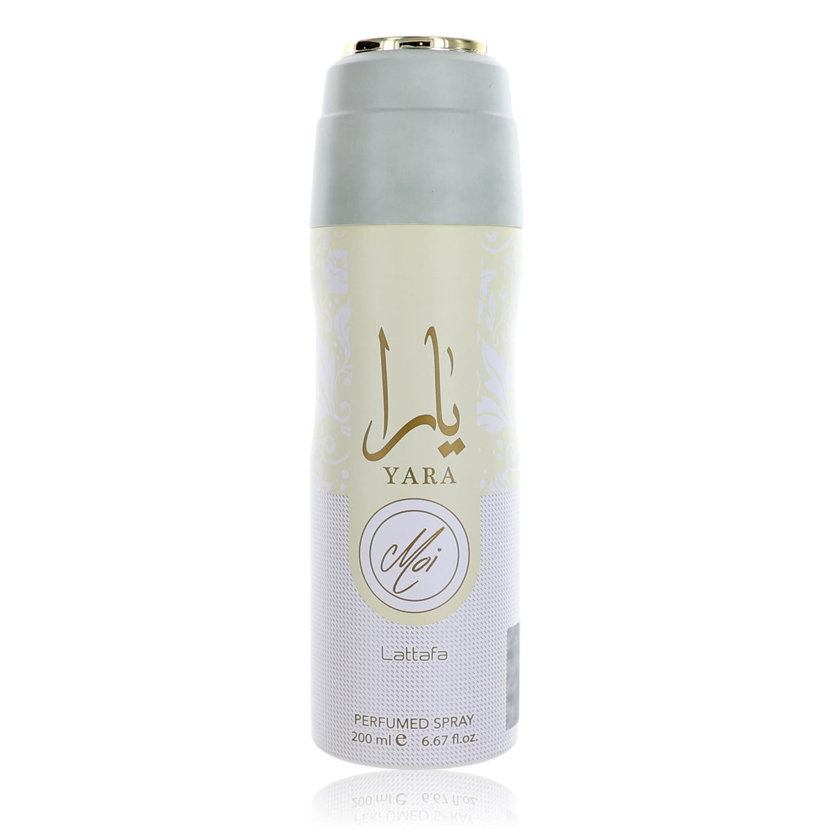 Lattafa Yara Moi perfumed body spray 200 ml – white and gray can product photo