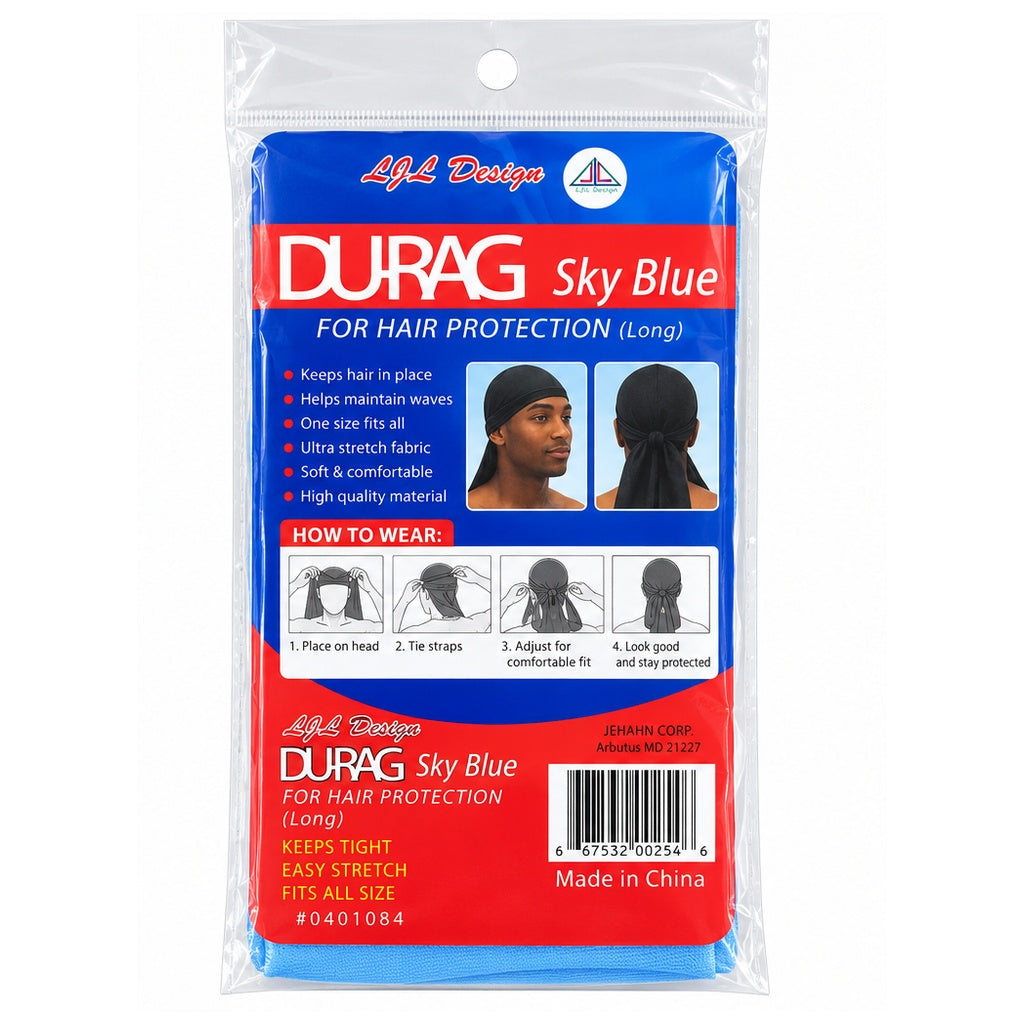 LJL Design Du-Rag Sky Blue #0401084 clean back retail image