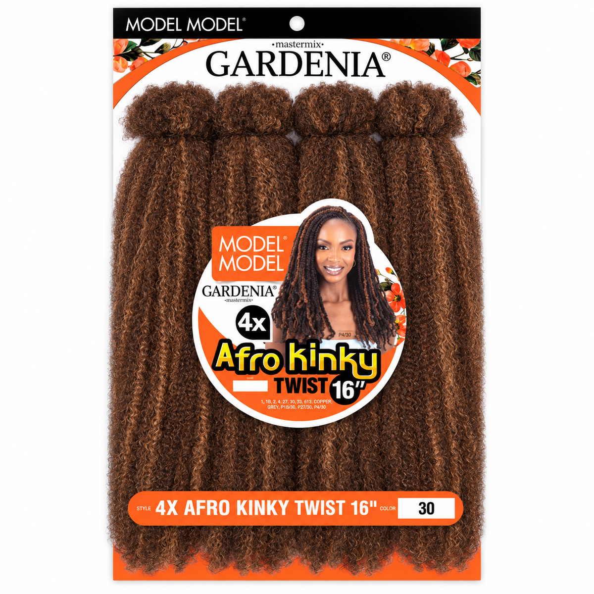 Model Model Gardenia 4X Afro Kinky Twist 16-inch - full four-bundle retail package 30