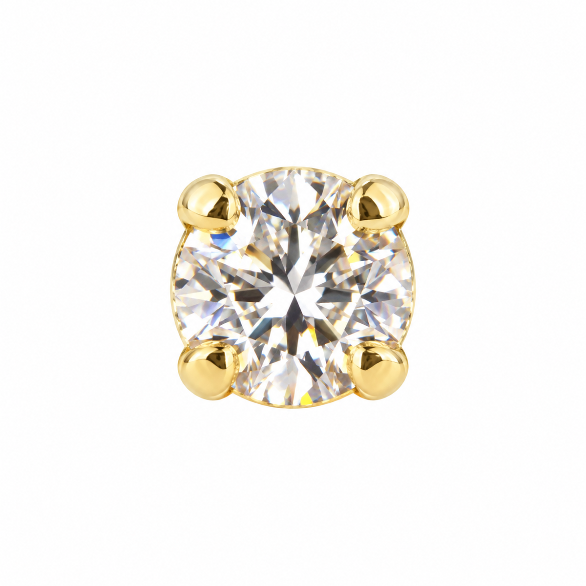 Joy Jewelry NB22 Gold Tone Round Stone B nose stud