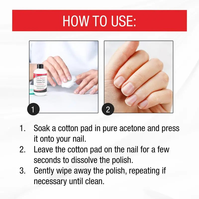 Supernail Pure Acetone Nail Polish Remover - Professional Strength for Acrylic, Gel & Dip Powder, Fast & Quick Gel Nail Polish Remover, 8 fl oz