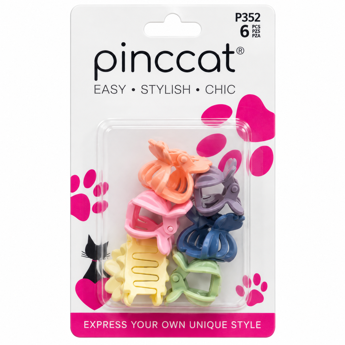 Pinccat P352 – Mini Claws – Assorted Colors – 6 Pack