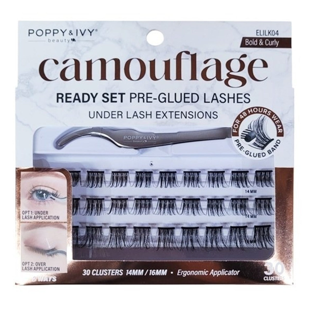 Poppy & Ivy Camouflage Pre-Glued Lash Extensions ELILK04 Bold & Curly