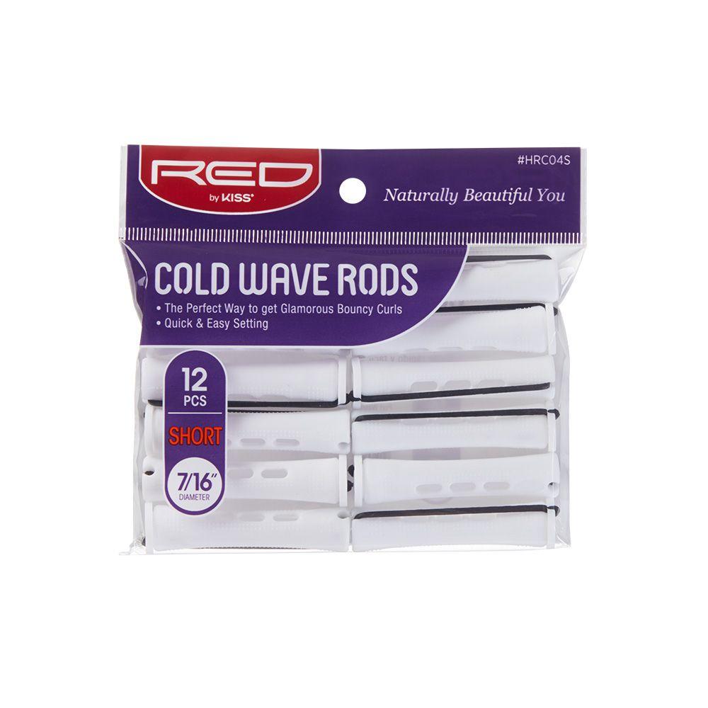 RED by KISS Short Cold Wave Rods 7/16 Inch, 12 Count, White package on white background