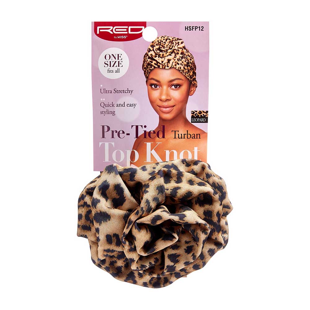 RED by KISS Pre-Tied Top Knot Turban in Leopard