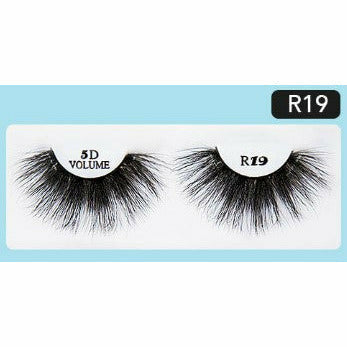 R&B Collection 5D Faux Mink Lashes R19, lash style close-up