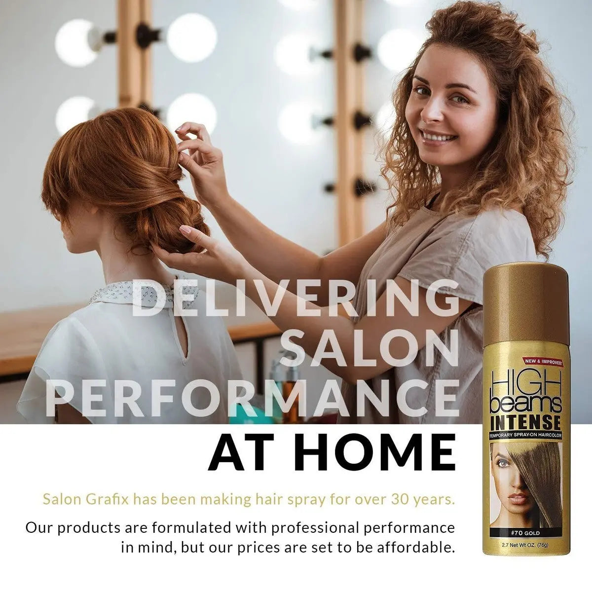 SALON GRAFIX HIGH BEAMS INTENSE TEMPORARY SPRAY ON HAIR COLOR #70 GOLD, 2.7 Oz|145469454587