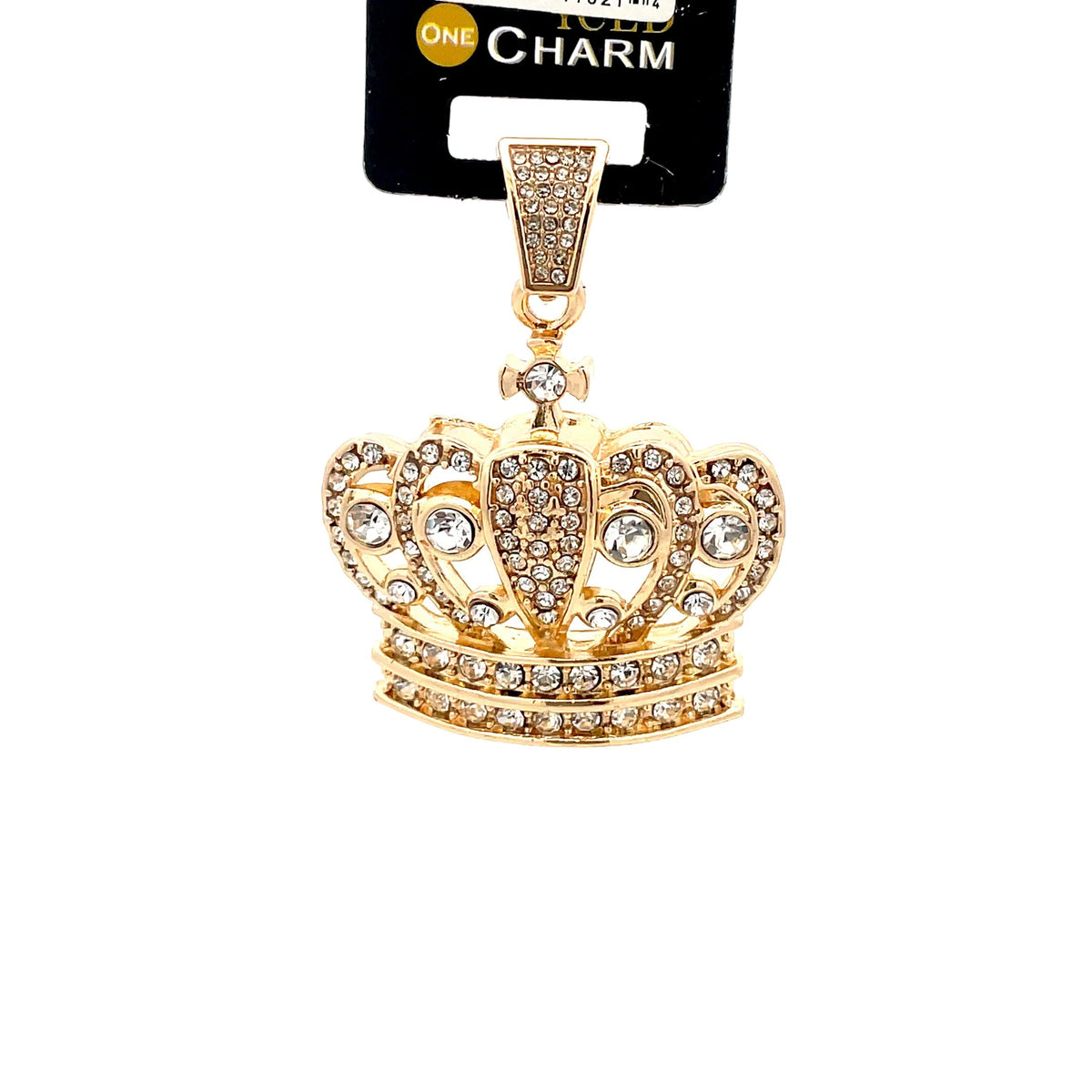 The One Nugget Crown gold-tone iced charm, 2 inch, ICCM21