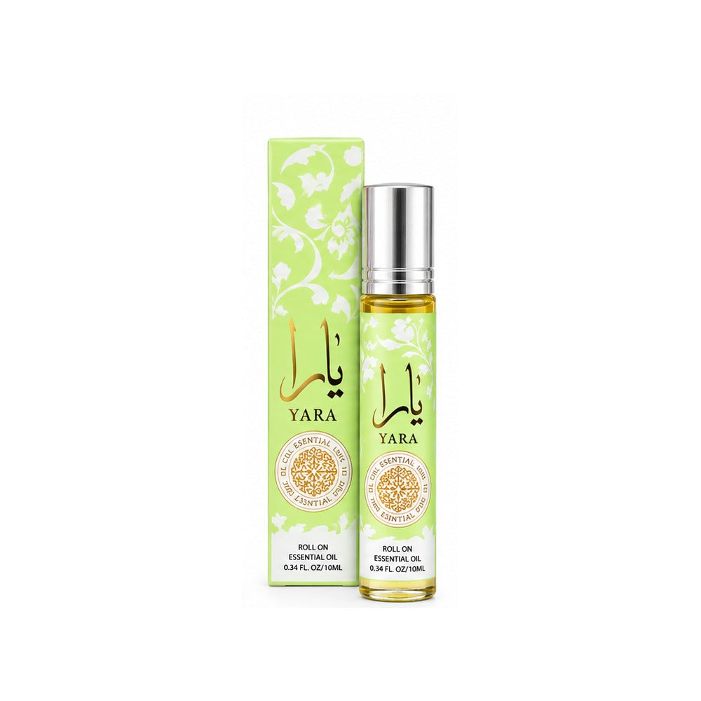yara green 10 ml roll-on oil and matching box, centered with white margins