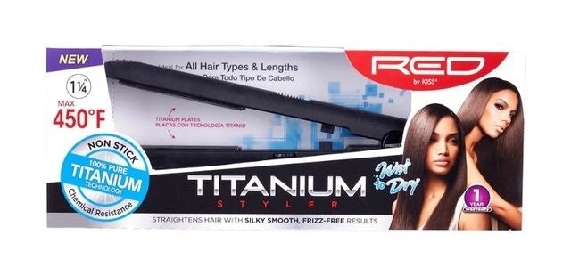 RED by KISS Titanium Styler Flat Iron — 1 1/4-inch flat iron retail box